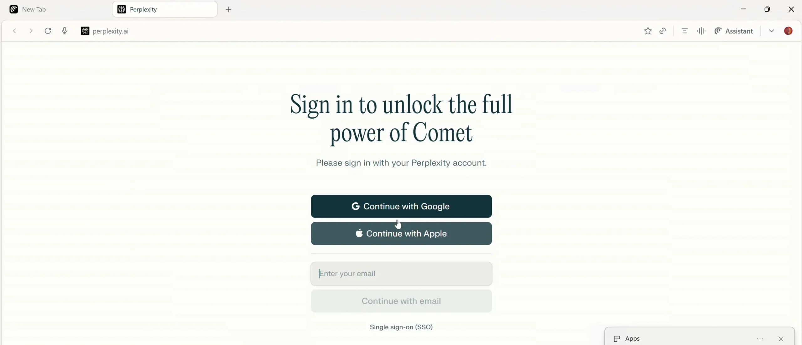 Première Connexion a comet